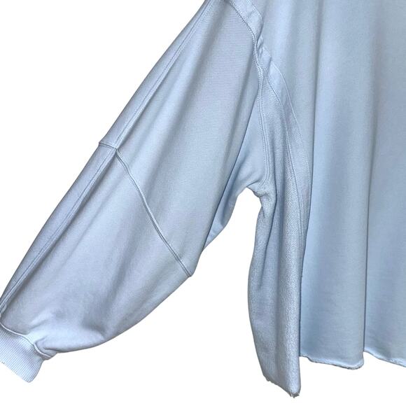 Aerie Light Blue Oversized Casual Cotton Blend Pullover Size Small - Picture 4 of 14